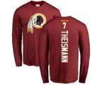 Washington Redskins #7 Joe Theismann Maroon Backer Long Sleeve T-Shirt