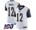 Los Angeles Rams #12 Joe Namath White Vapor Untouchable Limited Player 100th Season Football Jersey