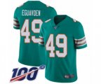 Miami Dolphins #49 Sam Eguavoen Aqua Green Alternate Vapor Untouchable Limited Player 100th Season Football Jersey