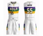 New Orleans Pelicans #55 E'Twaun Moore Swingman White Basketball Suit Jersey - City Edition