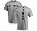 New England Patriots #14 Mohamed Sanu Sr Ash Backer T-Shirt