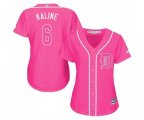 Women's Detroit Tigers #6 Al Kaline Authentic Pink Fashion Cool Base Baseball Jersey