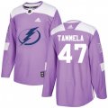 Tampa Bay Lightning #47 Jonne Tammela Authentic Purple Fights Cancer Practice NHL Jersey