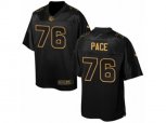 Los Angeles Rams #76 Orlando Pace Elite Black Pro Line Gold Collection NFL Jersey