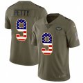 New York Jets #9 Bryce Petty Limited Olive USA Flag 2017 Salute to Service NFL Jersey