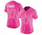 Women New York Giants #27 Deandre Baker Limited Pink Rush Fashion Football Jersey