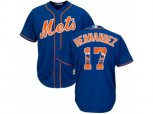 New York Mets #17 Keith Hernandez Authentic Royal Blue Team Logo Fashion Cool Base MLB Jersey