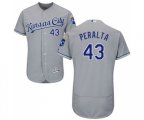 Kansas City Royals #43 Wily Peralta Grey Road Flex Base Authentic Collection Baseball Jersey