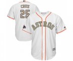 Houston Astros #25 Jose Cruz Jr. Replica White 2018 Gold Program Cool Base MLB Jersey