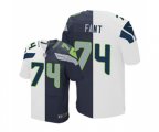 Seattle Seahawks #74 George Fant Elite Navy White Split Fashion Football Jersey