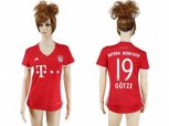 Women Bayern Munchen #19 Gotze Home Soccer Club Jersey