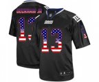 New York Giants #13 Odell Beckham Jr Elite Black USA Flag Fashion Football Jersey