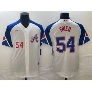 Atlanta Braves #54 Max Fried Number White 2023 City Connect Cool Base Stitched Jersey1
