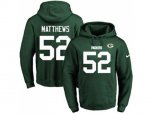 Green Bay Packers #52 Clay Matthews Green Name & Number Pullover NFL Hoodie