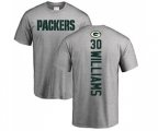 Green Bay Packers #30 Jamaal Williams Ash Backer T-Shirt