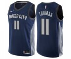 Detroit Pistons #11 Isiah Thomas Swingman Navy Blue NBA Jersey - City Edition