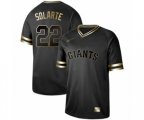 San Francisco Giants #22 Yangervis Solarte Authentic Black Gold Fashion Baseball Jersey