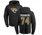 Jacksonville Jaguars #74 Cam Robinson Black Name & Number Logo Pullover Hoodie