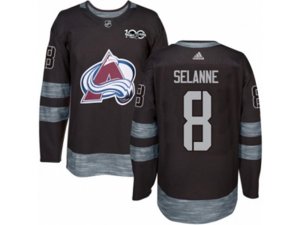Colorado Avalanche #8 Teemu Selanne Authentic Black 1917-2017 100th Anniversary NHL Jersey