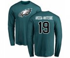 Philadelphia Eagles #19 JJ Arcega-Whiteside Green Name & Number Logo Long Sleeve T-Shirt