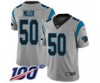 Carolina Panthers #50 Christian Miller Silver Inverted Legend Limited 100th Season Football Jersey