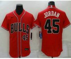 Chicago Bulls #45 Michael Jordan Red Stitched Flex Base Nike Baseball Jersey