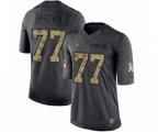 Oakland Raiders #77 Trent Brown Limited Black 2016 Salute to Service Football Jersey