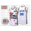 Utah Jazz #32 Karl Malone Swingman White 1995 All Star Throwback NBA Jersey