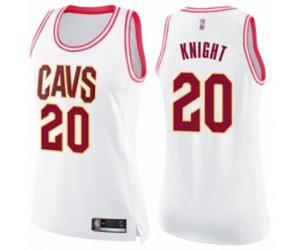 Women\'s Cleveland Cavaliers #20 Brandon Knight Swingman White Pink Fashion Basketball Jersey