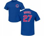 Chicago Cubs #27 Addison Russell Royal Blue Name & Number T-Shirt