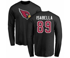 Arizona Cardinals #89 Andy Isabella Black Name & Number Logo Long Sleeve T-Shirt
