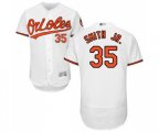 Baltimore Orioles #35 Dwight Smith Jr. White Home Flex Base Authentic Collection Baseball Jersey
