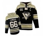 Pittsburgh Penguins #66 Mario Lemieux Authentic Black Sawyer Hooded Sweatshirt NHL Jersey