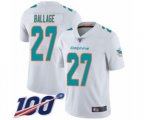 Miami Dolphins #27 Kalen Ballage White Vapor Untouchable Limited Player 100th Season Football Jersey