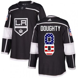 Los Angeles Kings #8 Drew Doughty Authentic Black USA Flag Fashion NHL Jersey