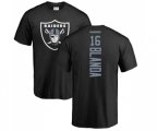 Oakland Raiders #16 George Blanda Black Backer T-Shirt