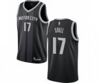 Detroit Pistons #17 Tony Snell Authentic Black Basketball Jersey - City Edition