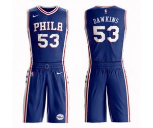 Philadelphia 76ers #53 Darryl Dawkins Swingman Blue Basketball Suit Jersey - Icon Edition