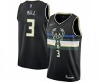 Milwaukee Bucks #3 George Hill Authentic Black Finished Basketball Jersey - Statement Edition