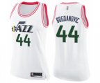 Women's Utah Jazz #44 Bojan Bogdanovic Swingman White Pink Fashion Basketball Jersey