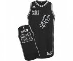 San Antonio Spurs #21 Tim Duncan Swingman Black New Road Basketball Jersey