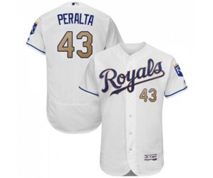 Kansas City Royals #43 Wily Peralta White Flexbase Authentic Collection Baseball Jersey