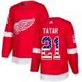 Detroit Red Wings #21 Tomas Tatar Authentic Red USA Flag Fashion NHL Jersey
