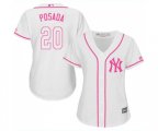Women's New York Yankees #20 Jorge Posada Authentic White Fashion Cool Base Baseball Jersey