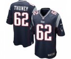 New England Patriots #62 Joe Thuney Game Navy Blue Team Color Football Jersey