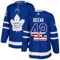 Toronto Maple Leafs #42 Tyler Bozak Authentic Royal Blue USA Flag Fashion NHL Jersey