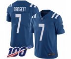 Indianapolis Colts #7 Jacoby Brissett Royal Blue Team Color Vapor Untouchable Limited Player 100th Season Football Jersey