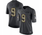 Detroit Lions #9 Matthew Stafford Limited Black 2016 Salute to Service NFL Jersey