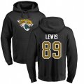 Jacksonville Jaguars #89 Marcedes Lewis Black Name & Number Logo Pullover Hoodie