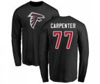 Atlanta Falcons #77 James Carpenter Black Name & Number Logo Long Sleeve T-Shirt